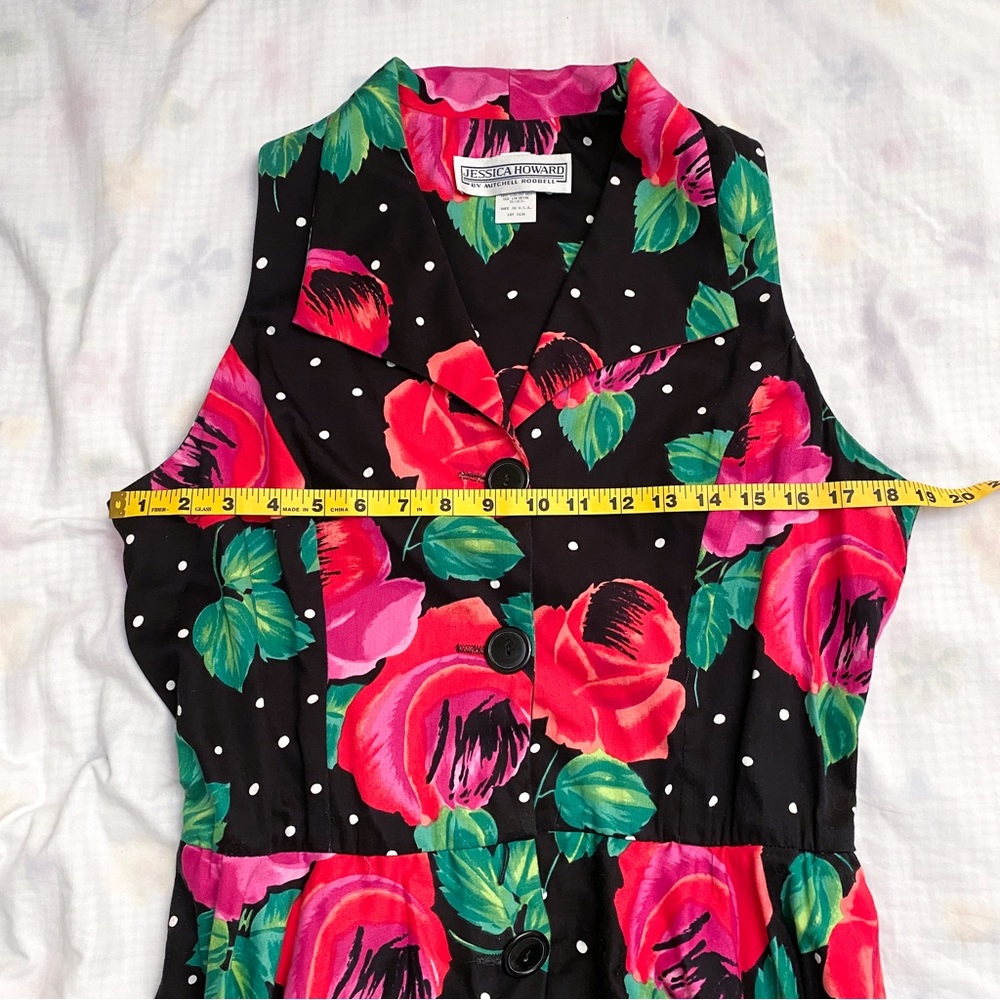 Vintage Jessica Howard by Mitchell Rodbell floral polka dot career dress - Picture 14 of 15